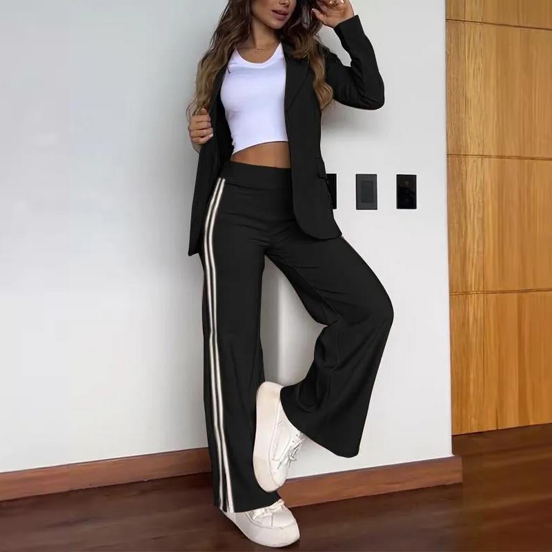 Blazer and Wide Leg Pants Set