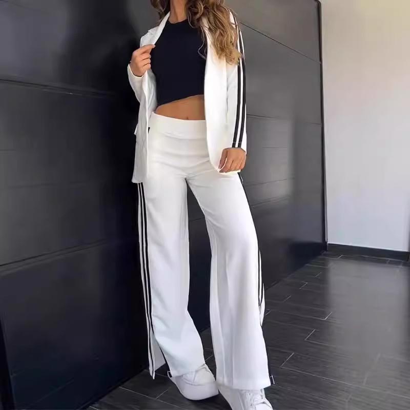 Blazer and Wide Leg Pants Set