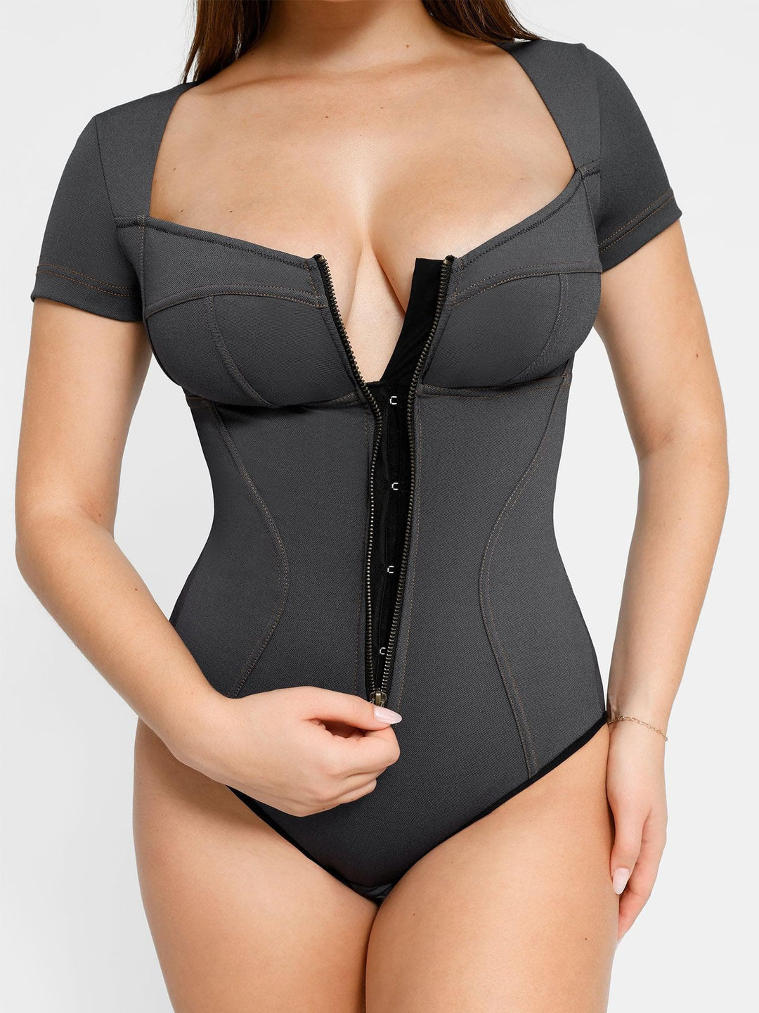 Built-In Shapewear Denim Bodysuit Or Dress Or Jumpsuit