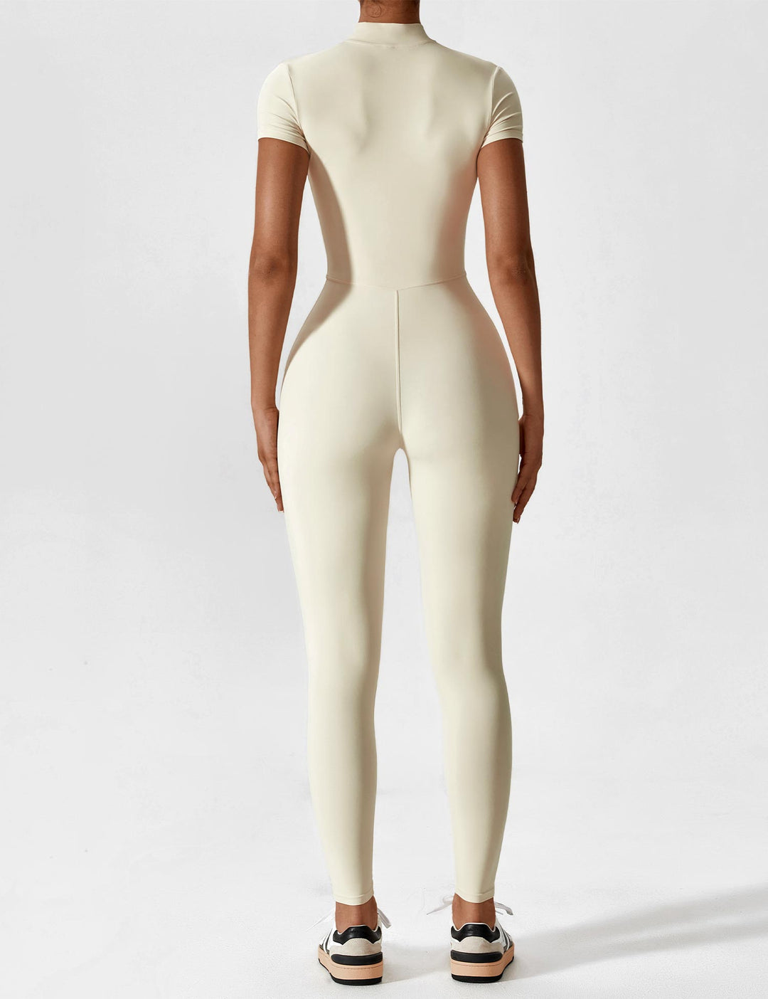 jumpsuit met lange mouwen/korte mouwen en ritssluiting