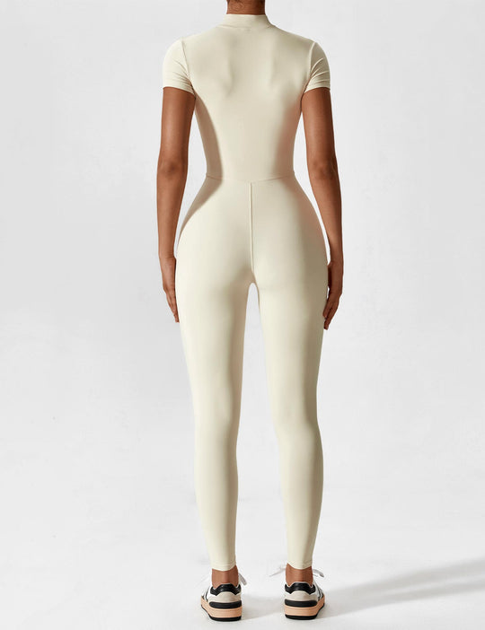 jumpsuit met lange mouwen/korte mouwen en ritssluiting