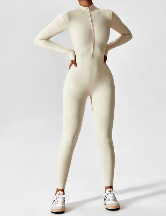 jumpsuit met lange mouwen/korte mouwen en ritssluiting