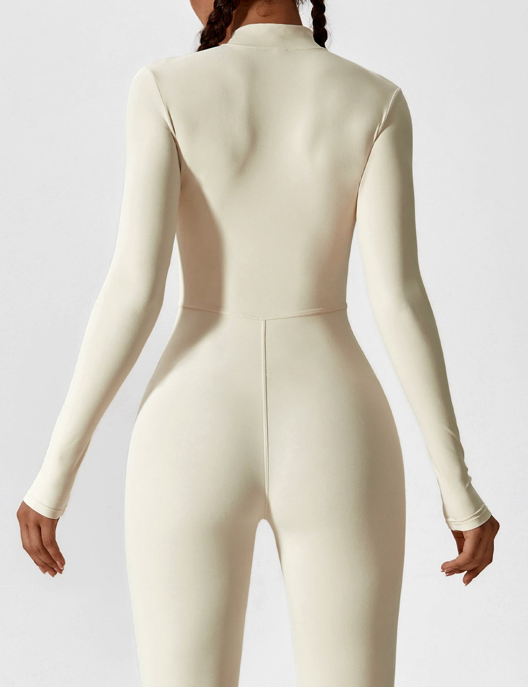 jumpsuit met lange mouwen/korte mouwen en ritssluiting