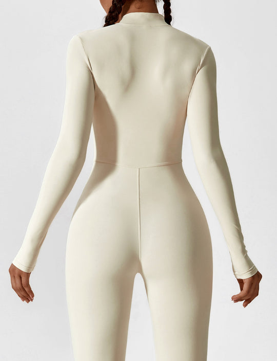 jumpsuit met lange mouwen/korte mouwen en ritssluiting