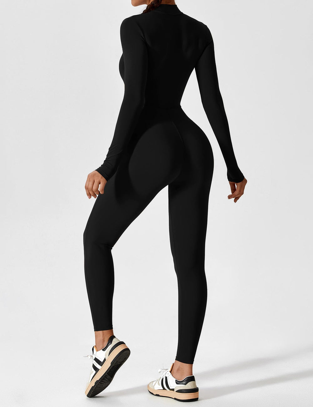 jumpsuit met lange mouwen/korte mouwen en ritssluiting