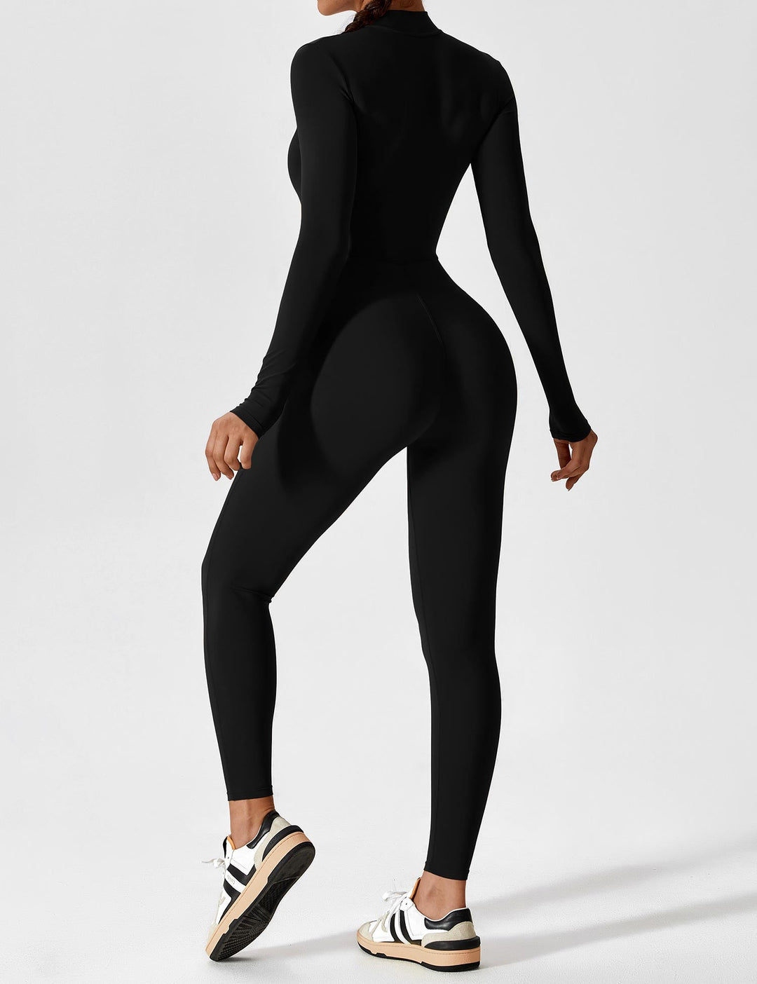 jumpsuit met lange mouwen/korte mouwen en ritssluiting