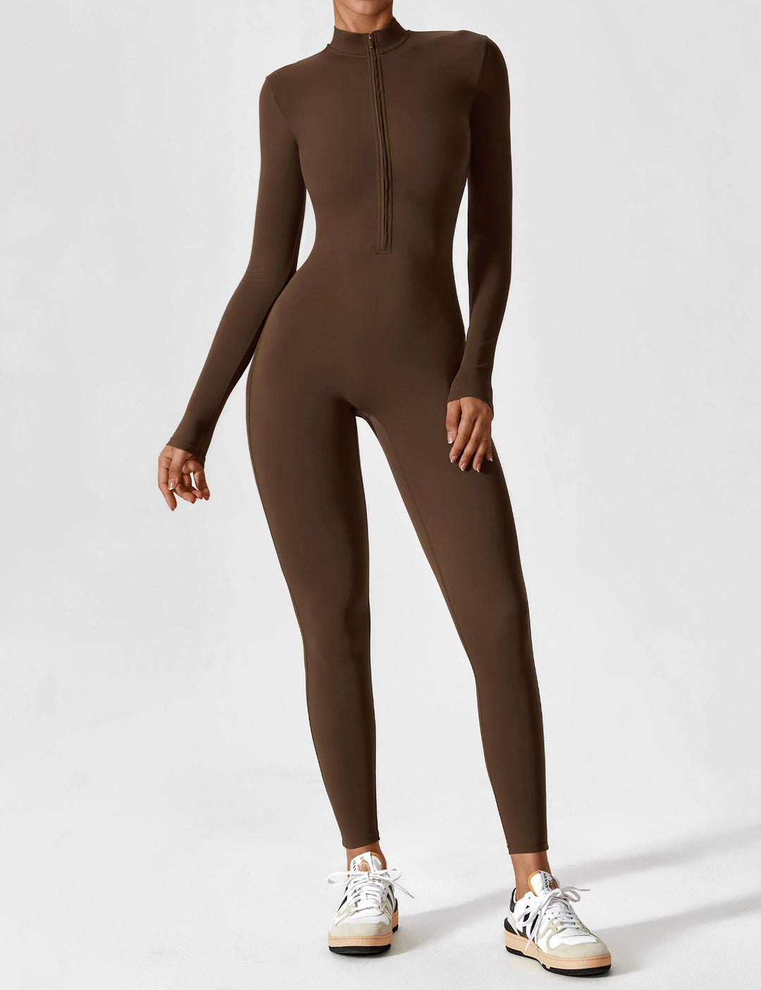 jumpsuit met lange mouwen/korte mouwen en ritssluiting