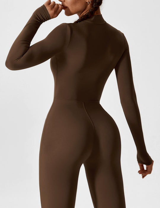 jumpsuit met lange mouwen/korte mouwen en ritssluiting