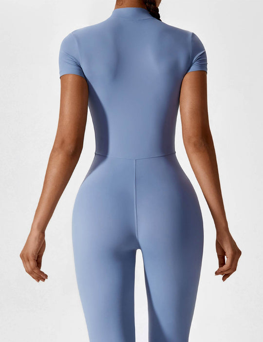 jumpsuit met lange mouwen/korte mouwen en ritssluiting