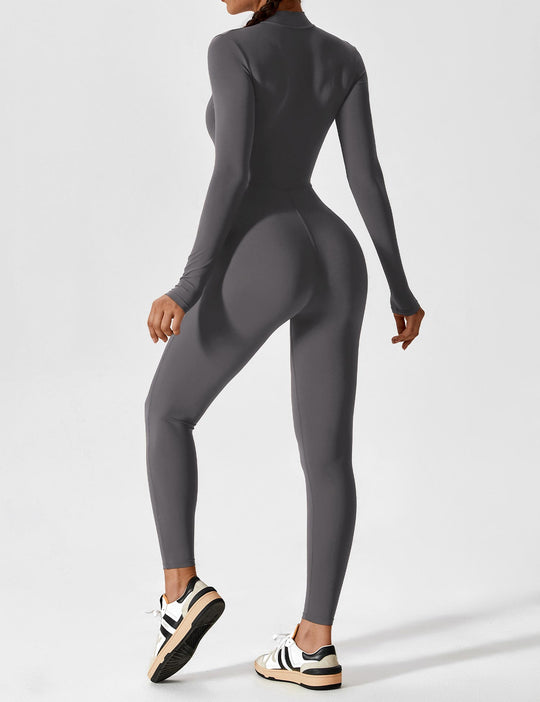 jumpsuit met lange mouwen/korte mouwen en ritssluiting