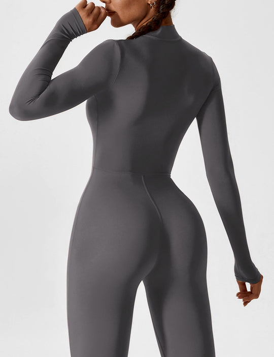 jumpsuit met lange mouwen/korte mouwen en ritssluiting