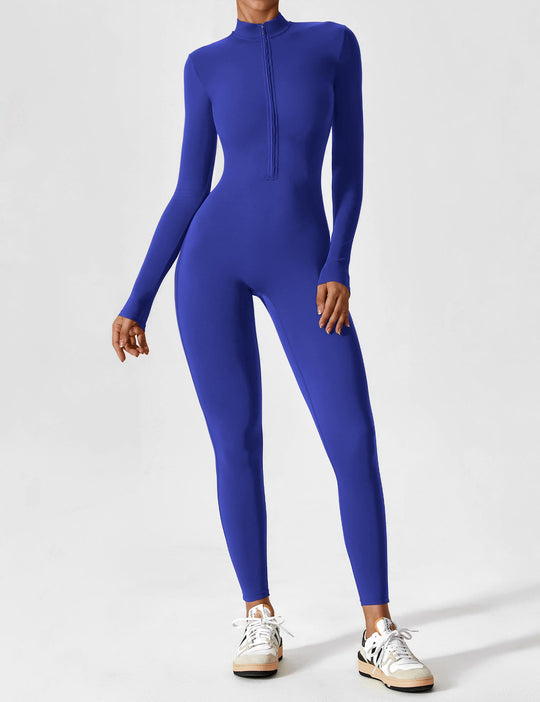 jumpsuit met lange mouwen/korte mouwen en ritssluiting