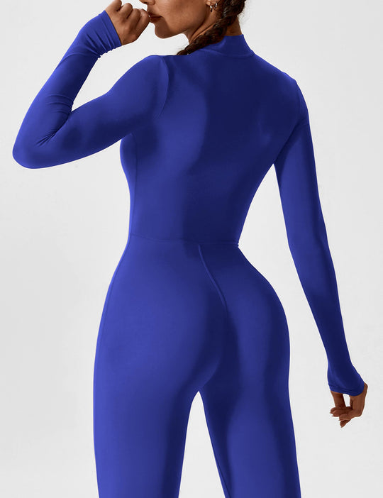 jumpsuit met lange mouwen/korte mouwen en ritssluiting