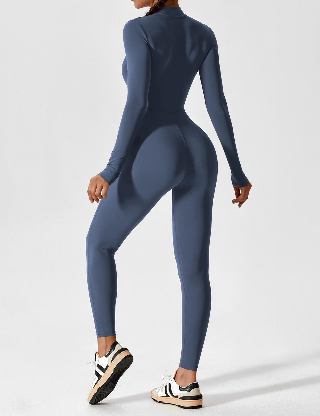jumpsuit met lange mouwen/korte mouwen en ritssluiting