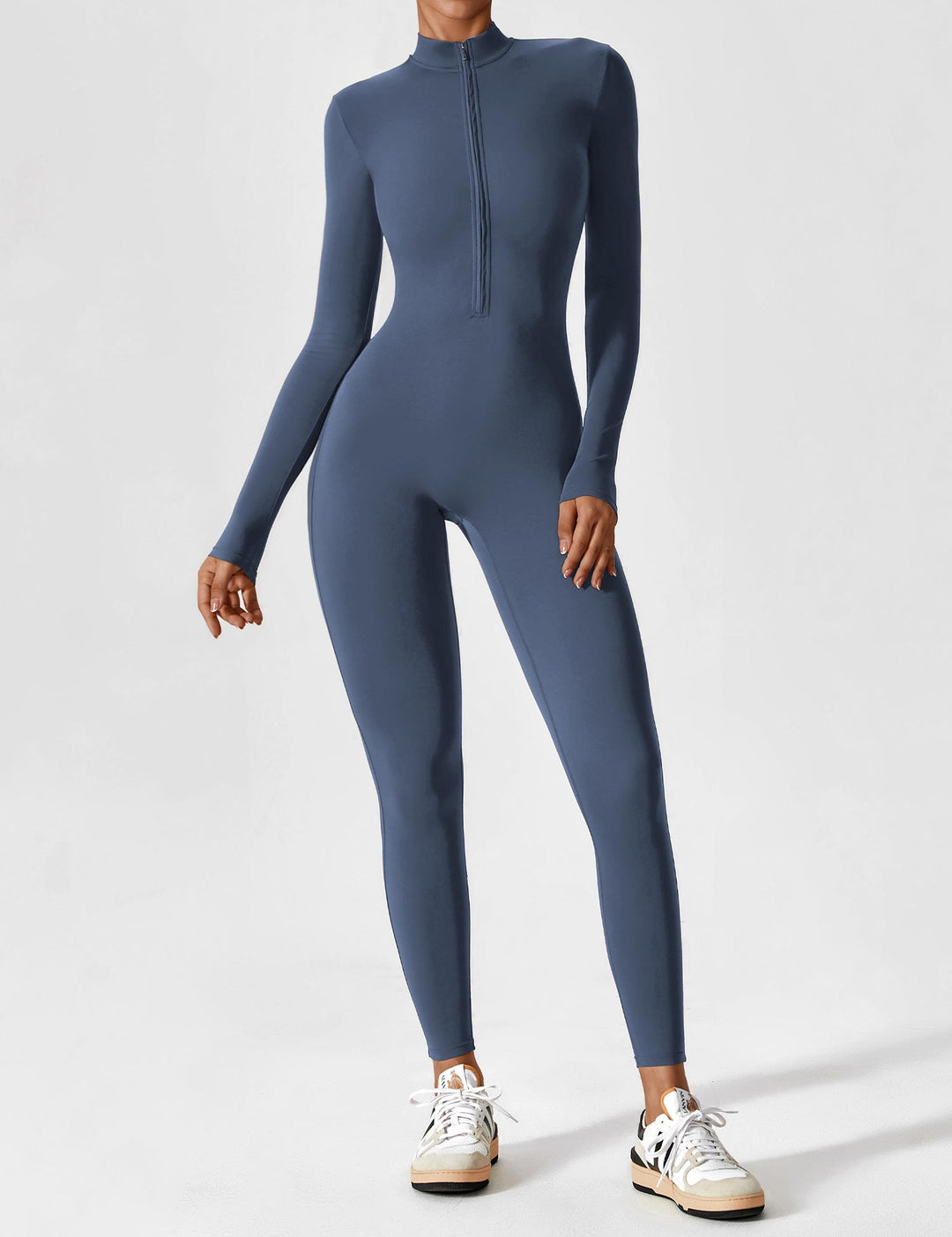 jumpsuit met lange mouwen/korte mouwen en ritssluiting
