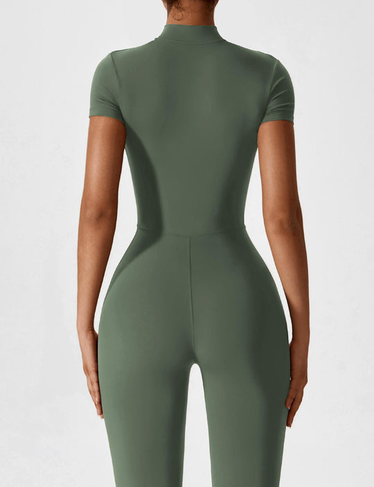 jumpsuit met lange mouwen/korte mouwen en ritssluiting