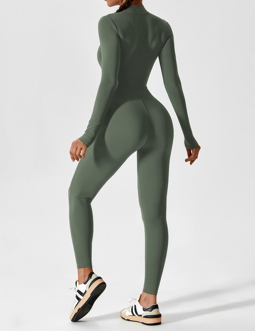 jumpsuit met lange mouwen/korte mouwen en ritssluiting