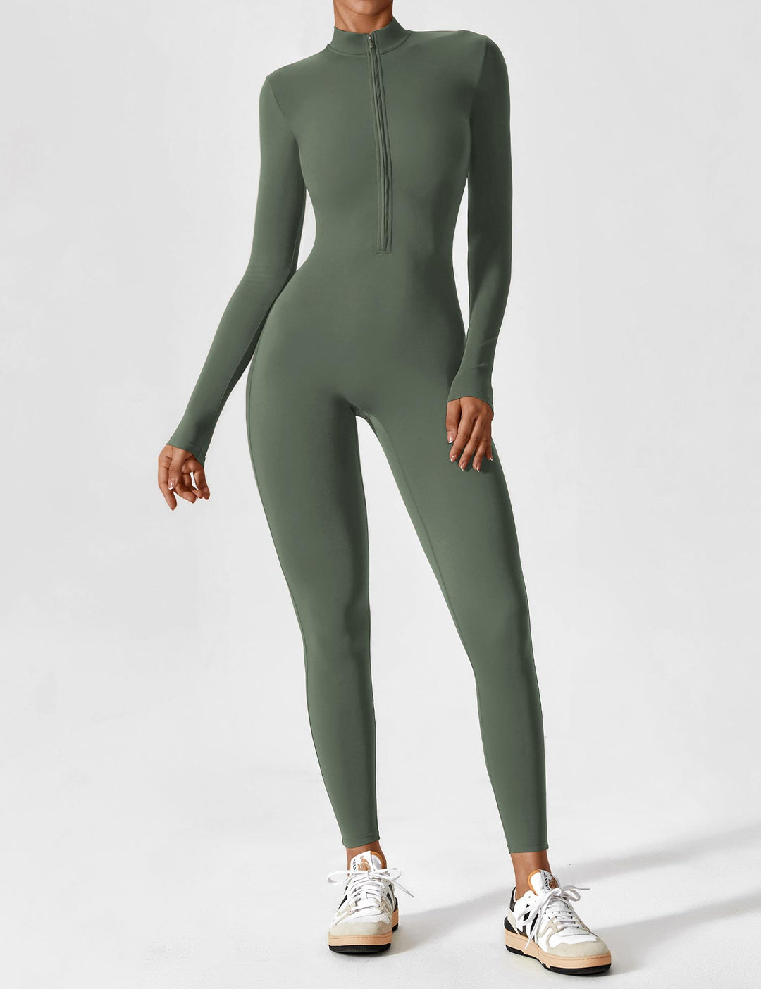 jumpsuit met lange mouwen/korte mouwen en ritssluiting
