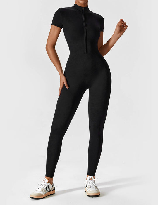 jumpsuit met lange mouwen/korte mouwen en ritssluiting