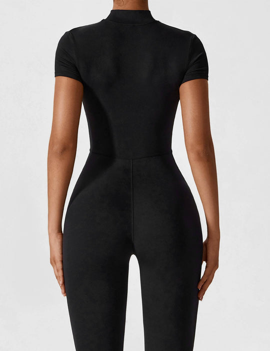 jumpsuit met lange mouwen/korte mouwen en ritssluiting