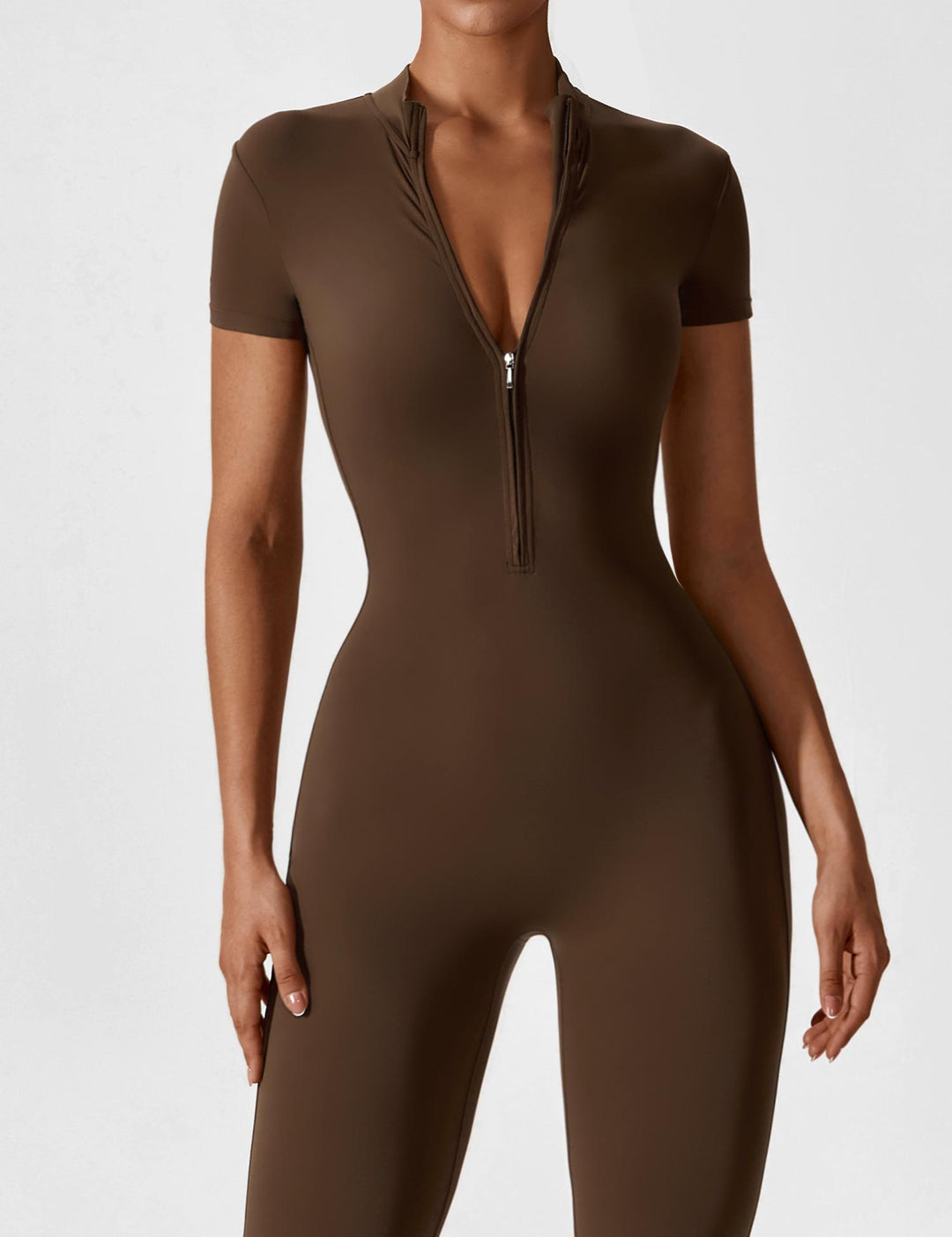 jumpsuit met lange mouwen/korte mouwen en ritssluiting