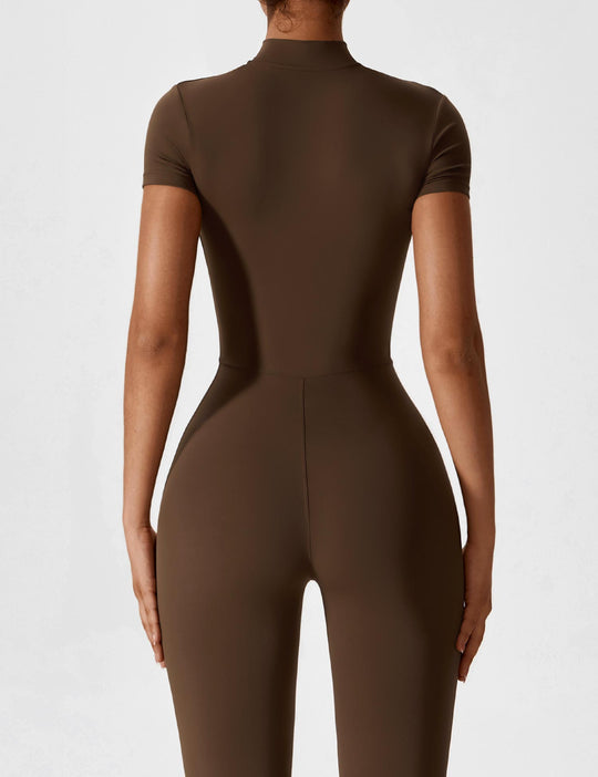 jumpsuit met lange mouwen/korte mouwen en ritssluiting